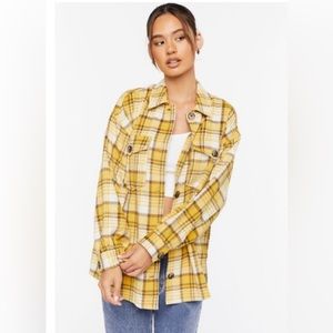2 for $10 New Forever 21 Yellow Plaid Button Up Shacket
